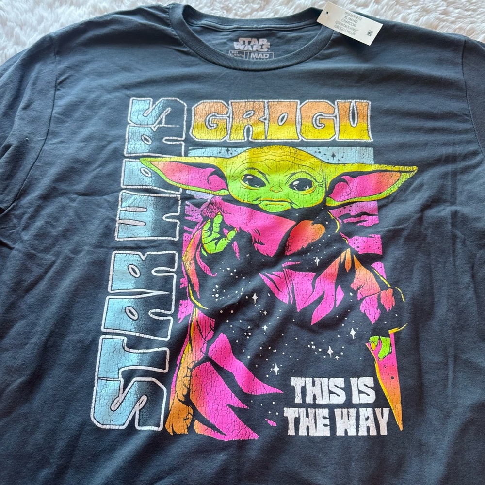 Brand New Grogu Graphic Tee with Neon Artwork